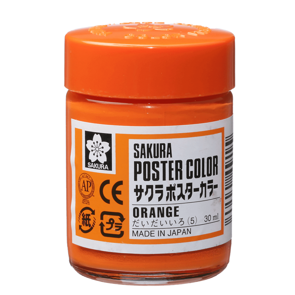 Tinta Guache Sakura Poster Color 30ml 5 Orange